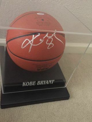 Kobe Bryant Autographed Official Game Ball With Holder Psa/dna