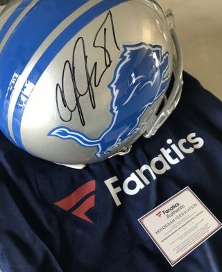 Calvin Johnson Signed Full Size Authentic Helmet Lions Fantastics