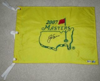 Jack Nicklaus Signed Masters 2007 Golf Pin Flag Autographed Us British Open Bas