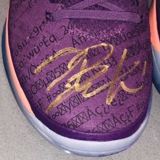 Devin Booker Autographed Nike Kobe Bryant AD PE Signed Basketball Shoes JSA 2