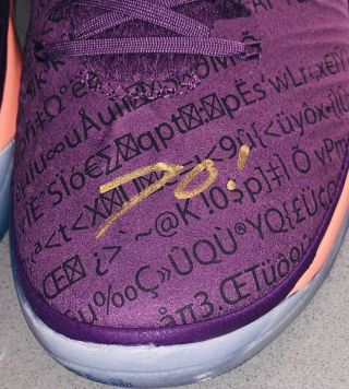 Devin Booker Autographed Nike Kobe Bryant AD PE Signed Basketball Shoes JSA 3