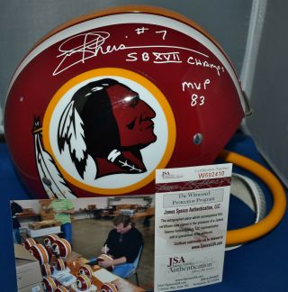 Joe Theisman Signed 1 Bar Full Size Tk Helmet Washington Redskins Nfl Mvp Sb Jsa