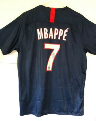 Kylian Mbappe Autographed Paris Saint - Germain F.  C.  Soccer Jersey