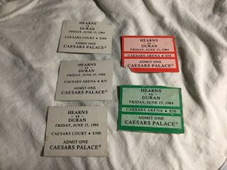 (5) Vintage 1984 Hearns Vs Duran Boxing Tickets Stubs - Caesars Palace
