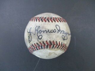 Honus Wagner Single Signed Black & Red Stitched Spalding Baseball