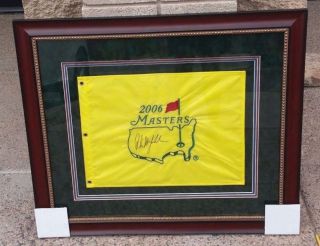 Phil Mickelson Signed Autographed Masters Golf Flag - 2006 - Custom Framed - Jsa