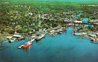 Aerial View Of Inner Harbour Of Parry Sound,  Ontario Vintage Postcard