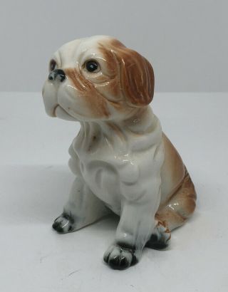 Vintage Bone China Porcelain Bulldog Figurine 4 1/4” Tall