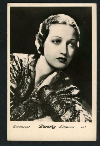 Vintage Dorothy Lamour French 1930s Postcard " Lovely "
