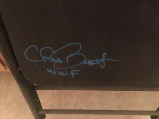 Wwe Chris Benoit Signed Autographed Steel Chair Wwf Wcw Ecw