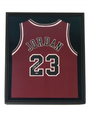 Framed Uda Pro Cut Michael Jordan Autographed Nike Authen Red Bulls Game Jersey