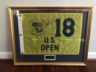 Tiger Woods Autograph Signed Pin Flag - 2000 U.  S.  Open At Pebble Beach.