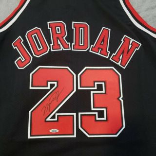 Michael Jordan Signed Autographed Chicago Bulls Jersey Black W/ UDA 2
