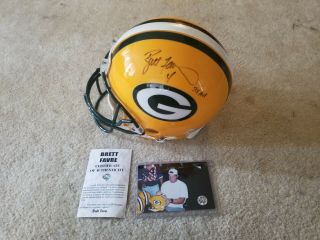 Signed Brett Favre Green Bay Packers Football Helmet Full Size Proline W/coa