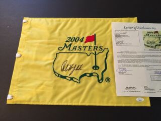 Phil Michelson Signed 2004 Masters Flag (phil’s First Major) Jsa/loa