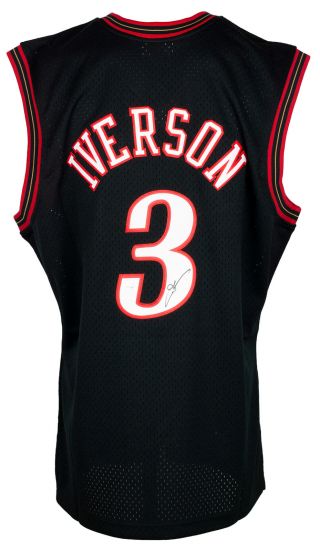 Allen Iverson Signed Black Mitchell & Ness 2000 - 01 Philadelphia 76ers Jersey Jsa
