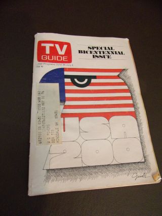 Vintage 1975 Tv Guide Special Bicentennial Edition Hinsdale N.  H.