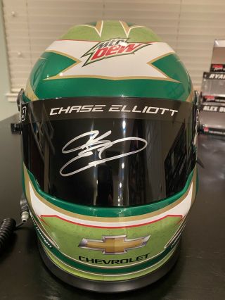 Chase Elliott Signed Nascar Full - Sized Helmet.  Mountain Dew.  Comes With