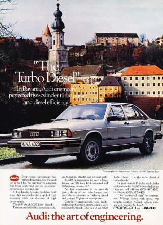 1983 Audi 5000 Turbo Diesel - Bavaria - Classic Vintage Advertisement Ad D116