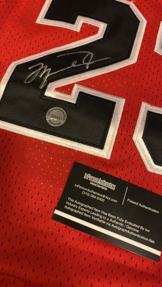 Michael Jordan Hand signed Autographed Chicago bulls jersey with. 2