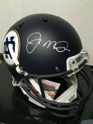 Joe Montana Autograph Full - Size Notre Dame Shamrock Series Helmet Jsa