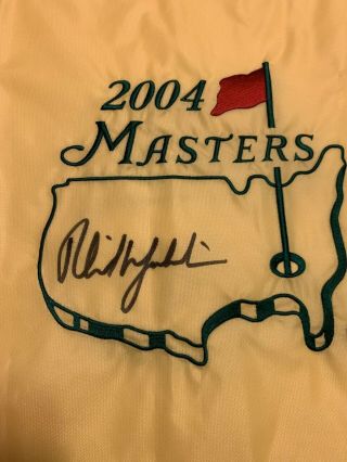 Phil Mickelson Signed 2004 Masters Flag Jsa Letter Of Authenticity Golf Pga