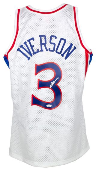 Allen Iverson Signed White Mitchell & Ness 1996 - 97 Philadelphia 76ers Jersey Jsa