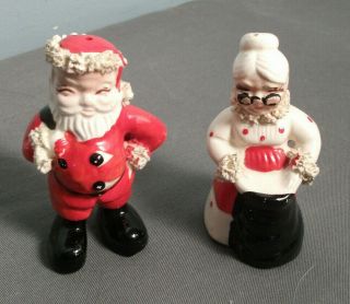 Vintage Santa & Mrs Claus Salt & Pepper Shakers - Cole Slaw - Kreiss Japan - 104