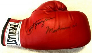 Muhammad Ali Vs Joe Frazier Vintage Dual Autographed Boxing Glove And Sop Cert