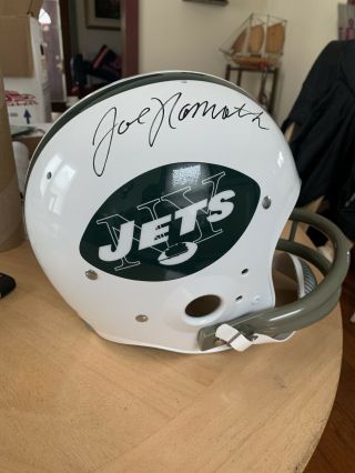 Joe Namath Auto Signed Jets Suspension Full Size Helmet Authenticated Jsa