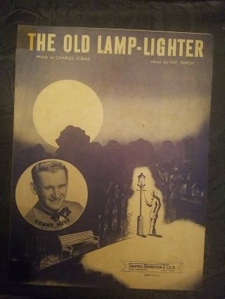 Vintage 1946 " The Old Lamp - Lighter " Sheet Music Tobias & Simon Sammy Kaye Photo