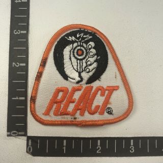 Vtg As - Is - Stain React R.  E.  A.  C.  T.  Radio Emergency Ass’ed Com.  Team Patch 08r3