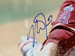MIKE TROUT AUTOGRAPHED Hand SIGNED 12x18 PHOTO Los Angeles ANGELS BAS Beckett 2
