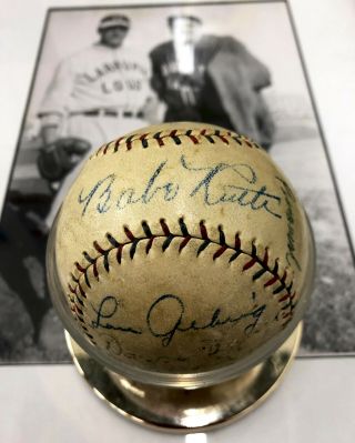 Ny Yankees 1927 Babe Ruth And Lou Gehrig Authentic Signed Baseball Beckett