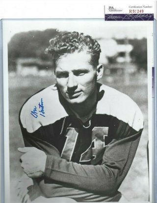 Don Hutson Autographed 8x10 B&w Photo Green Bay Packers Football Hofer Jsa