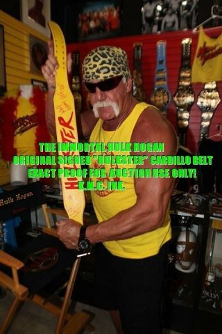 Wwf Hulk Hogan Signed " Hulkster " Red & Yellow Authentic Belt