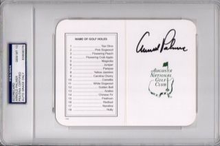 Psa/dna 10 Arnold Palmer Autographed - Signed Augusta National Scorecard 8075