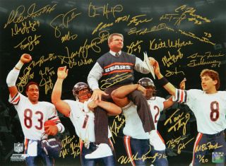 1985 Chicago Bears Team Signed Sb Xx Spotlight 16x20 Photo Le/20 (31 Autos) - Ss