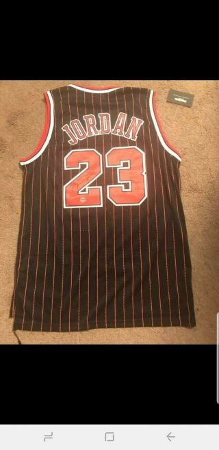 Michael Jordan Signed Chicago Bulls Mitchell & Ness Jersey with Holo Sticker 3