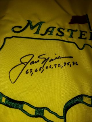 Jack Nicklaus Signed Undated Masters Augusta National Golf Pin Flag Jsa Bb44689