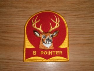 Vintage 8 Pointer Deer Buck Hunting Trophy Embroidered Patch