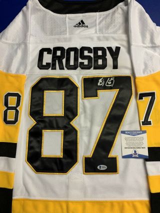 Sidney Crosby Signed Jersey Beckett Pittsburgh Penguins Adult L