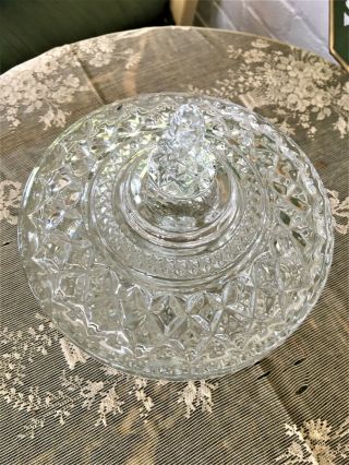 Vintage Anchor Hocking Wexford Clear Glass Candy Dish With Lid 7”W X 7.  5”T 3