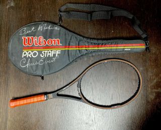 Hand Signed And Match Chris Evert Wilson Pro Staff Midsize Tennis Racquet
