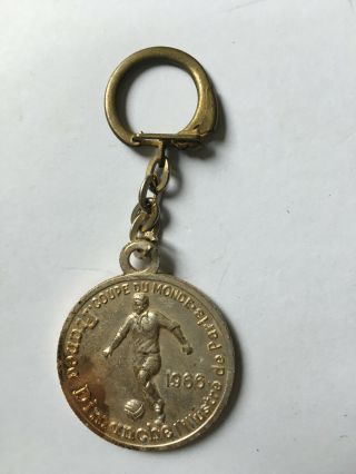 Keyring Porte - Clés Coupe Du Monde De Football 66 France Keychain Vintage