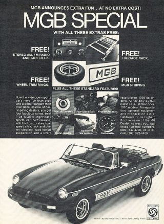1977 British Leyland Mg Mgb - Special - Classic Vintage Advertisement Ad D150
