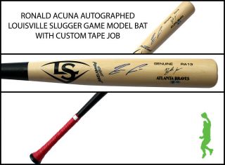 Ronald Acuna Jr.  Autographed Game Model Louisville Slugger Baseball Bat Mlb