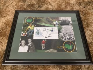 Jack Nicklaus & Arnold Palmer Signed 8x10 Photo Framed 11x14 Psa/dna Masters Fdc