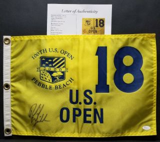 Phil Mickelson Signed Autographed 2000 Us Open Flag Pebble Beach.  Jsa