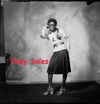 Bk V Vintage Amateur Photo Negative - Young Black Woman Posing - 1950s Or 60s